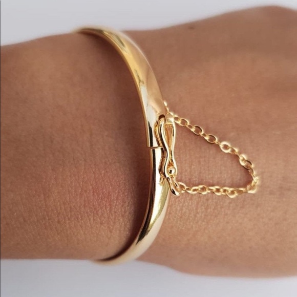 Boutique 9 Jewelry - NEW Gold filled Bangle Bracelet with safety catch